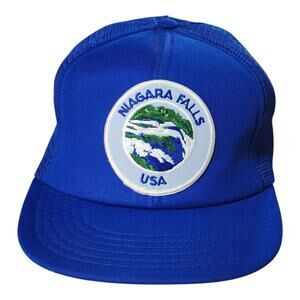Vintage Niagara Falls Patch Trucker Snapback Hat adjustable